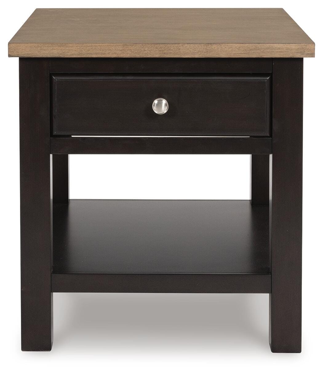 Drazmine End Table in Brown, front view