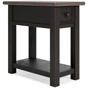 Tyler Creek Chairside End Table in Grayish Brown/Black, closed view