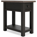 Tyler Creek Chairside End Table in Grayish Brown/Black, closed view