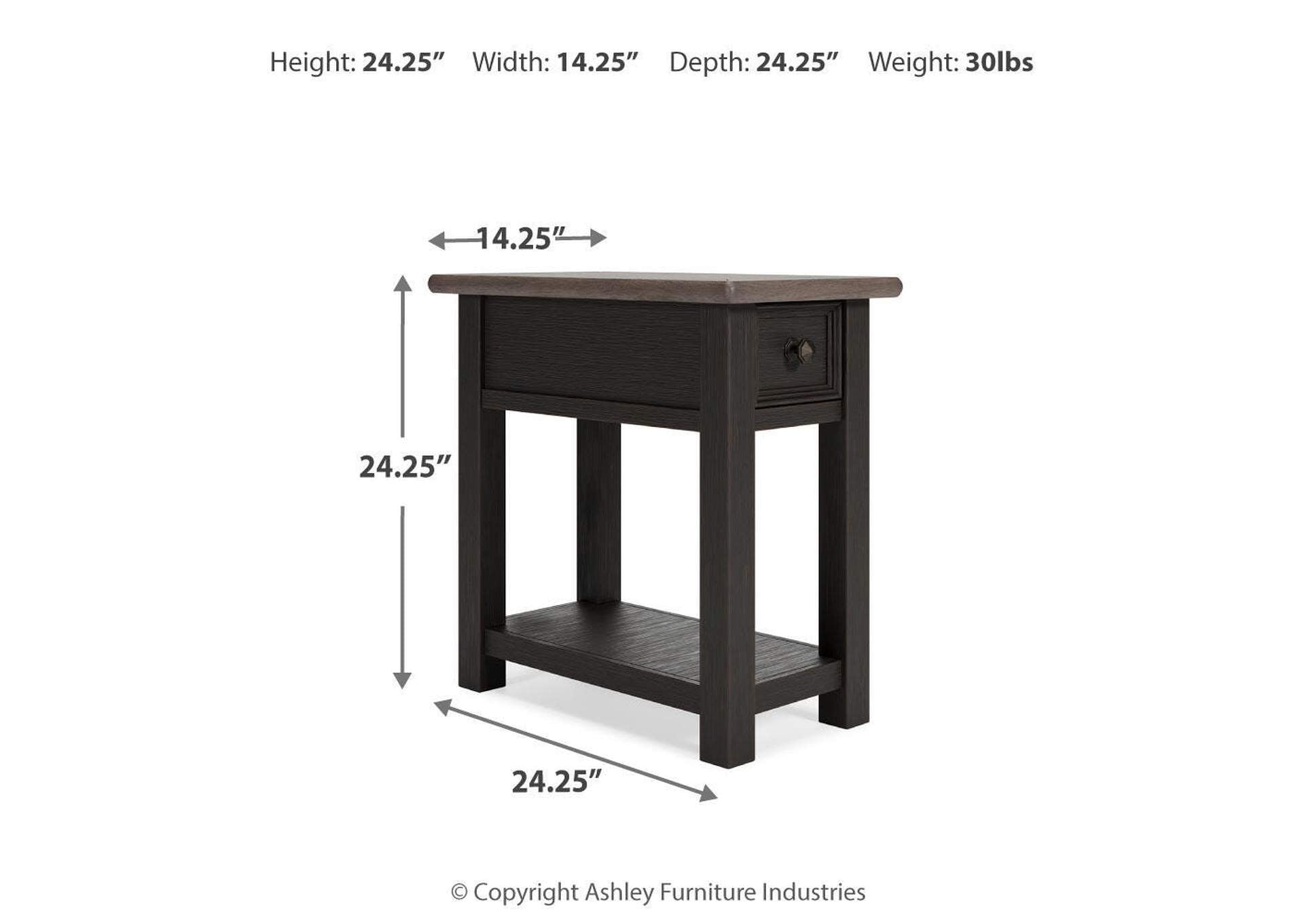 Tyler Creek 2 End Tables dimensions