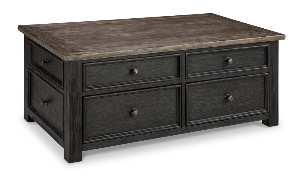 Tyler Creek Coffee Table with Lift Top in Grayish Brown/Black, alternate view 13
