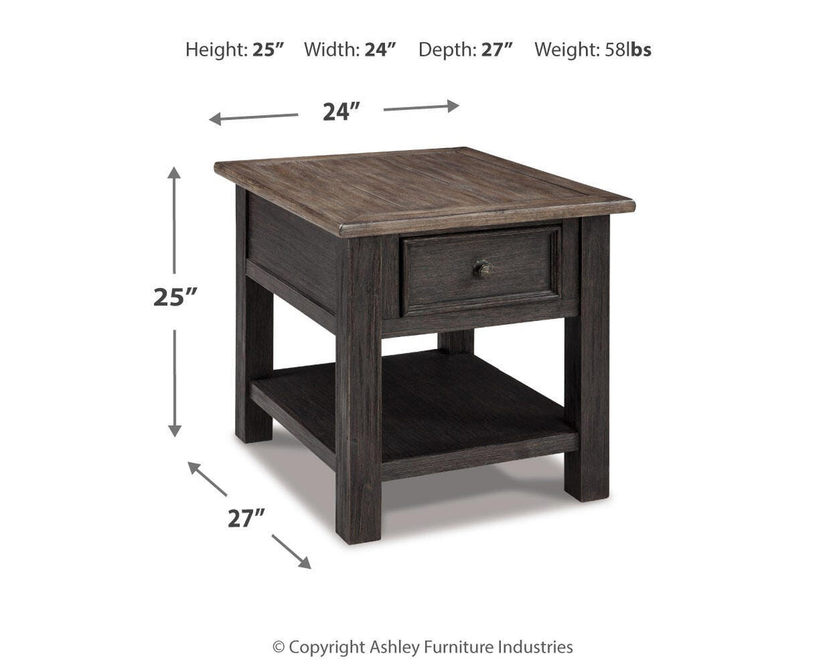 Tyler Creek End Table in Grayish Brown/Black, alternate view 5