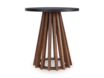 Kallari End Table in Warm Brown/Black