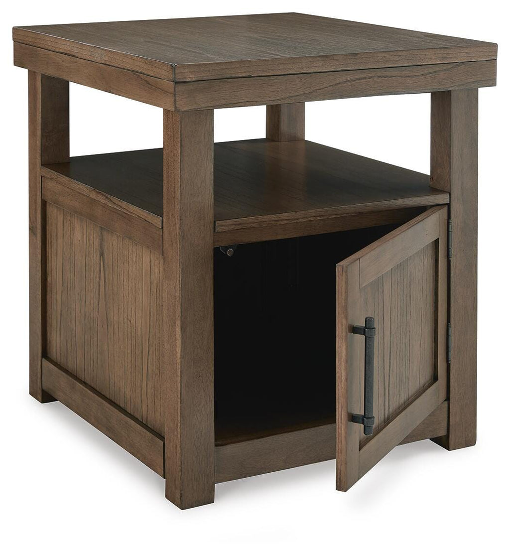 Boardernest End Table in Brown, open view