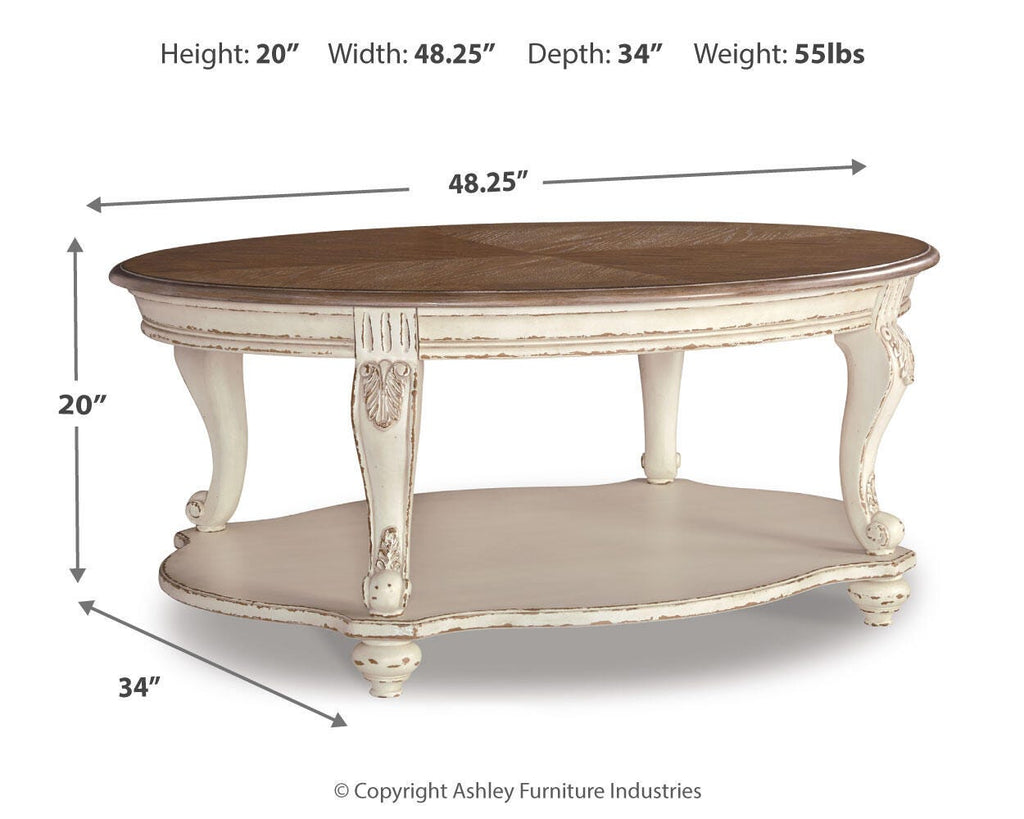Realyn Coffee Table in White/Brown, alternate view 5