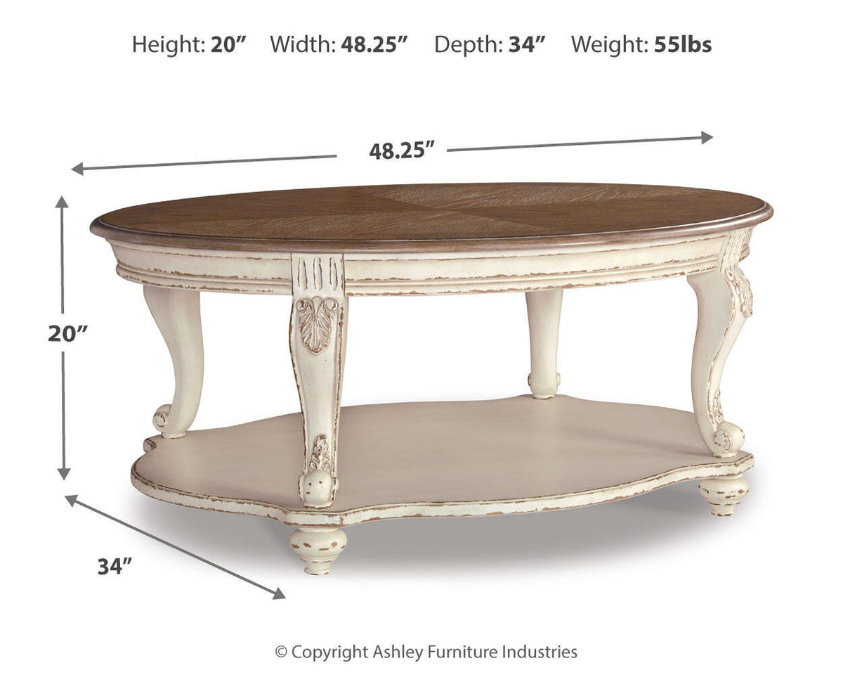 Realyn Coffee Table in White/Brown, alternate view 5