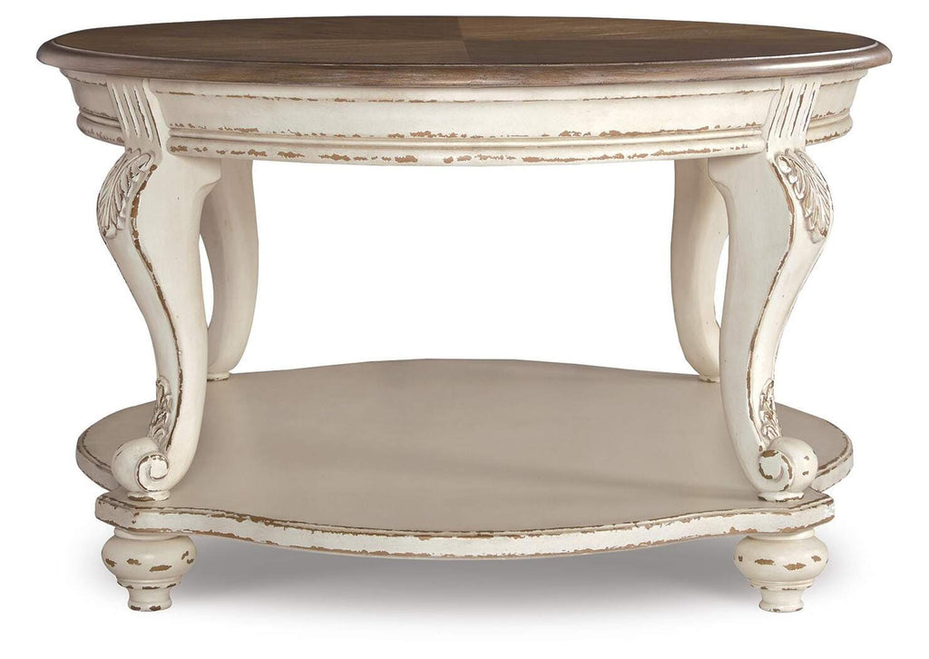 Realyn Coffee Table with 1 End Table side view
