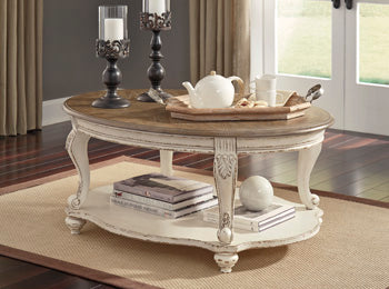 Realyn Coffee Table in White/Brown