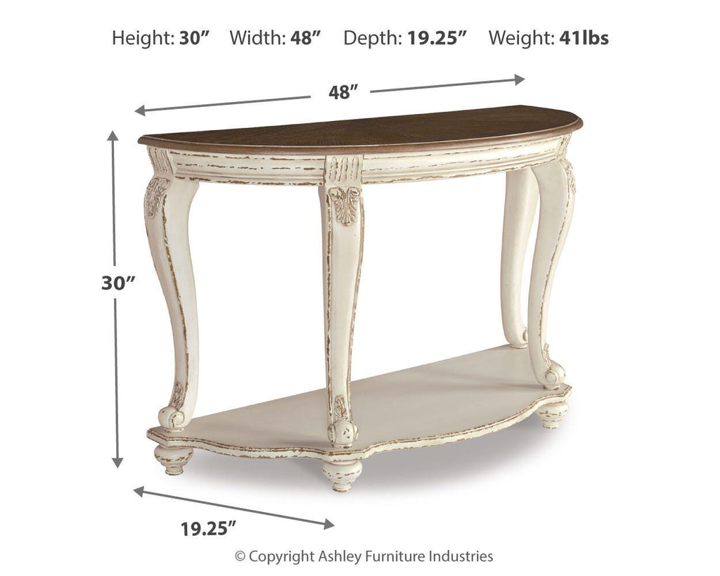 Realyn Sofa Table in White/Brown, alternate view 5