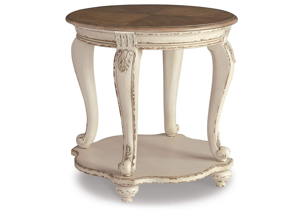 Realyn Coffee Table with 2 End Tables