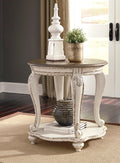 Realyn End Table in White/Brown