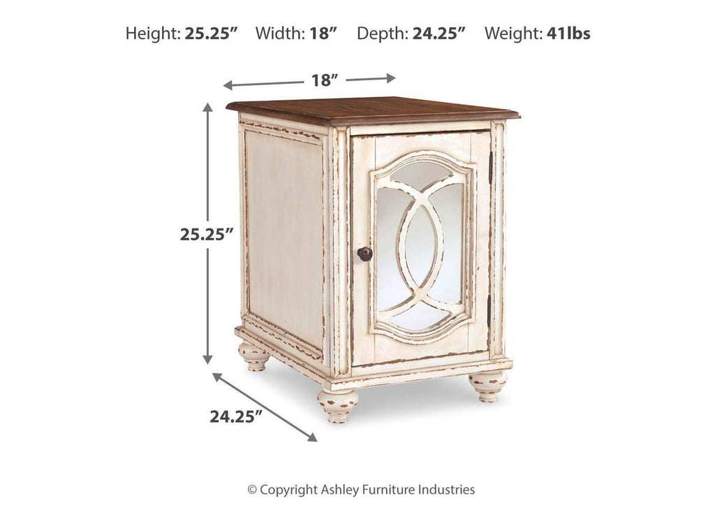 Realyn Coffee Table with 2 End Tables dimensions