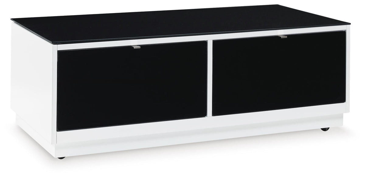 Gardoni Coffee Table in White/Black, closed view