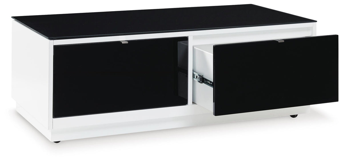 Gardoni Coffee Table in White/Black, open view