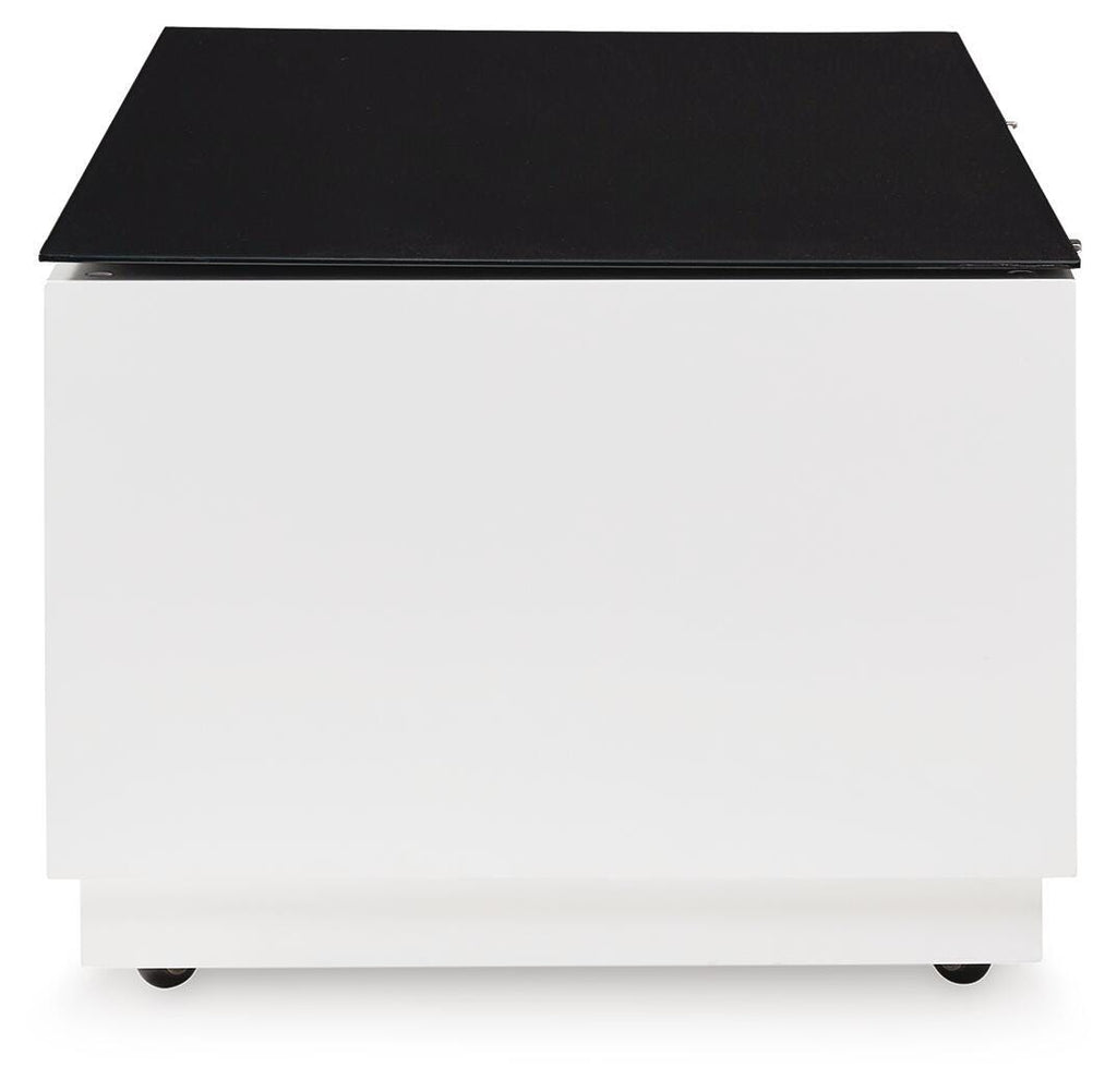 Gardoni Coffee Table in White/Black, side view
