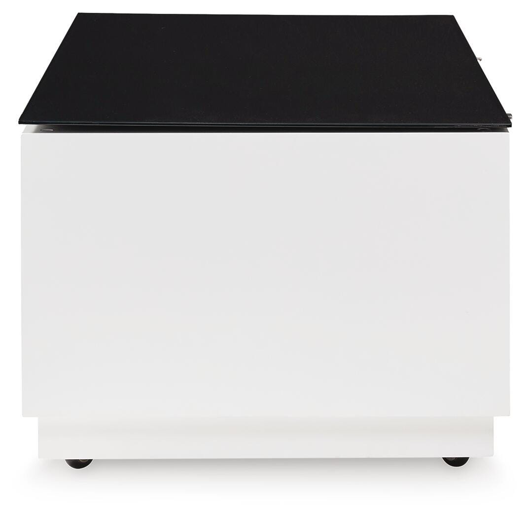 Gardoni Coffee Table in White/Black, side view