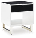 Gardoni End Table in White/Black, closed view