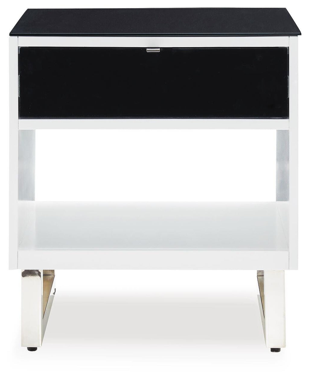 Gardoni End Table in White/Black, front view