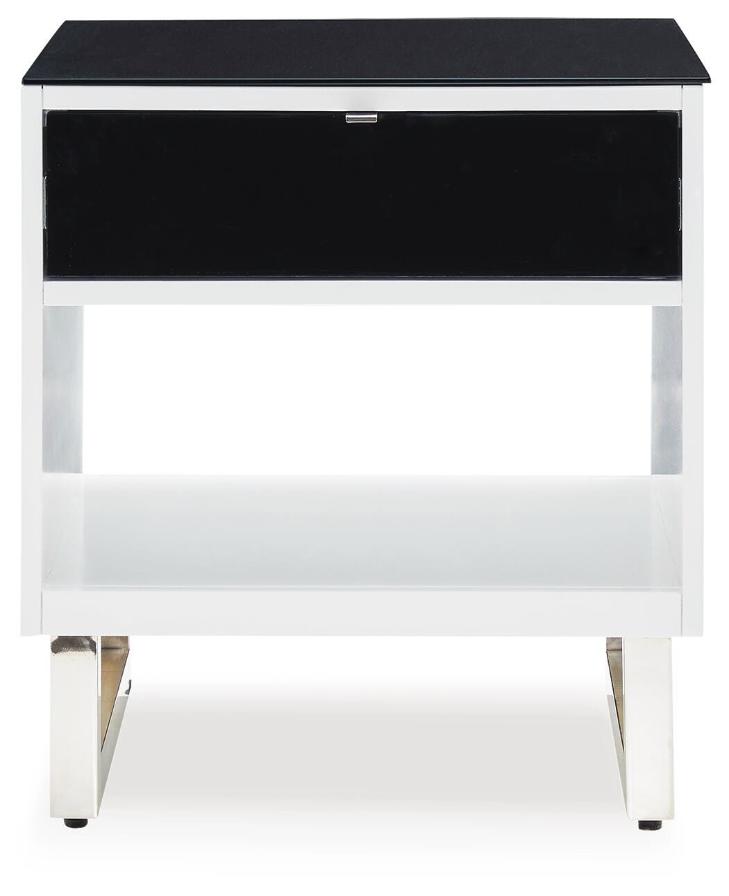 Gardoni End Table in White/Black, front view