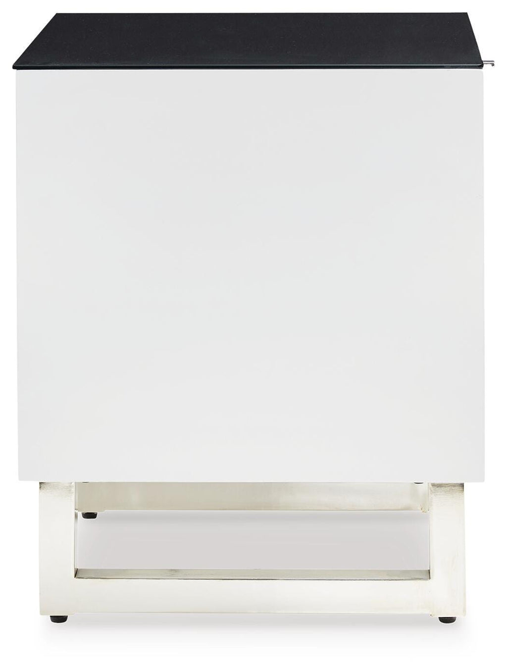 Gardoni End Table in White/Black, side view