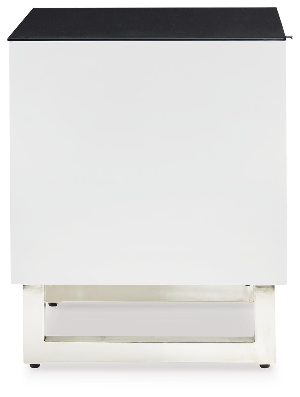 Gardoni End Table in White/Black, side view