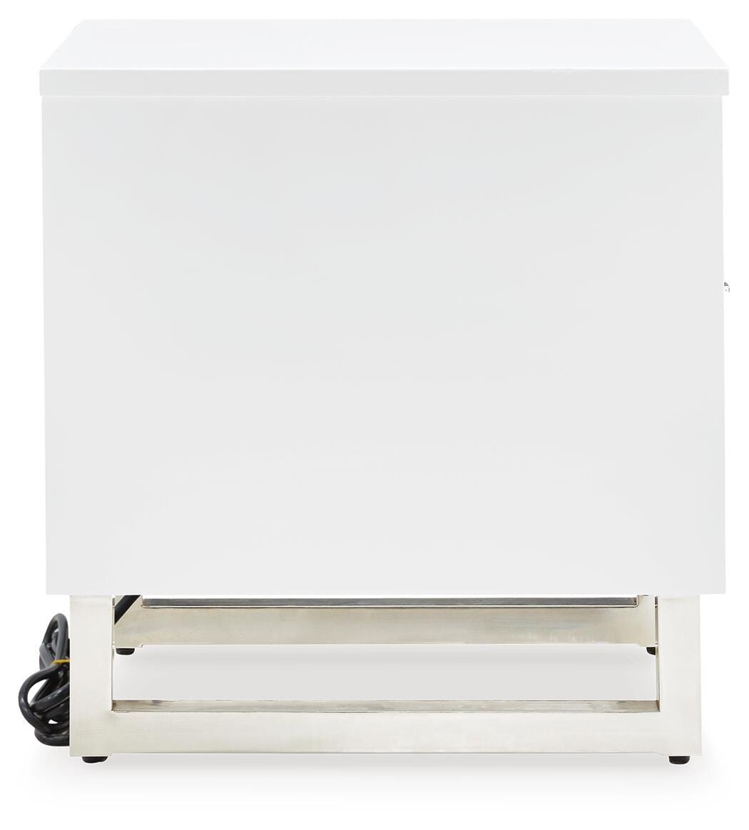 Gardoni Chairside End Table in White/Black, side view