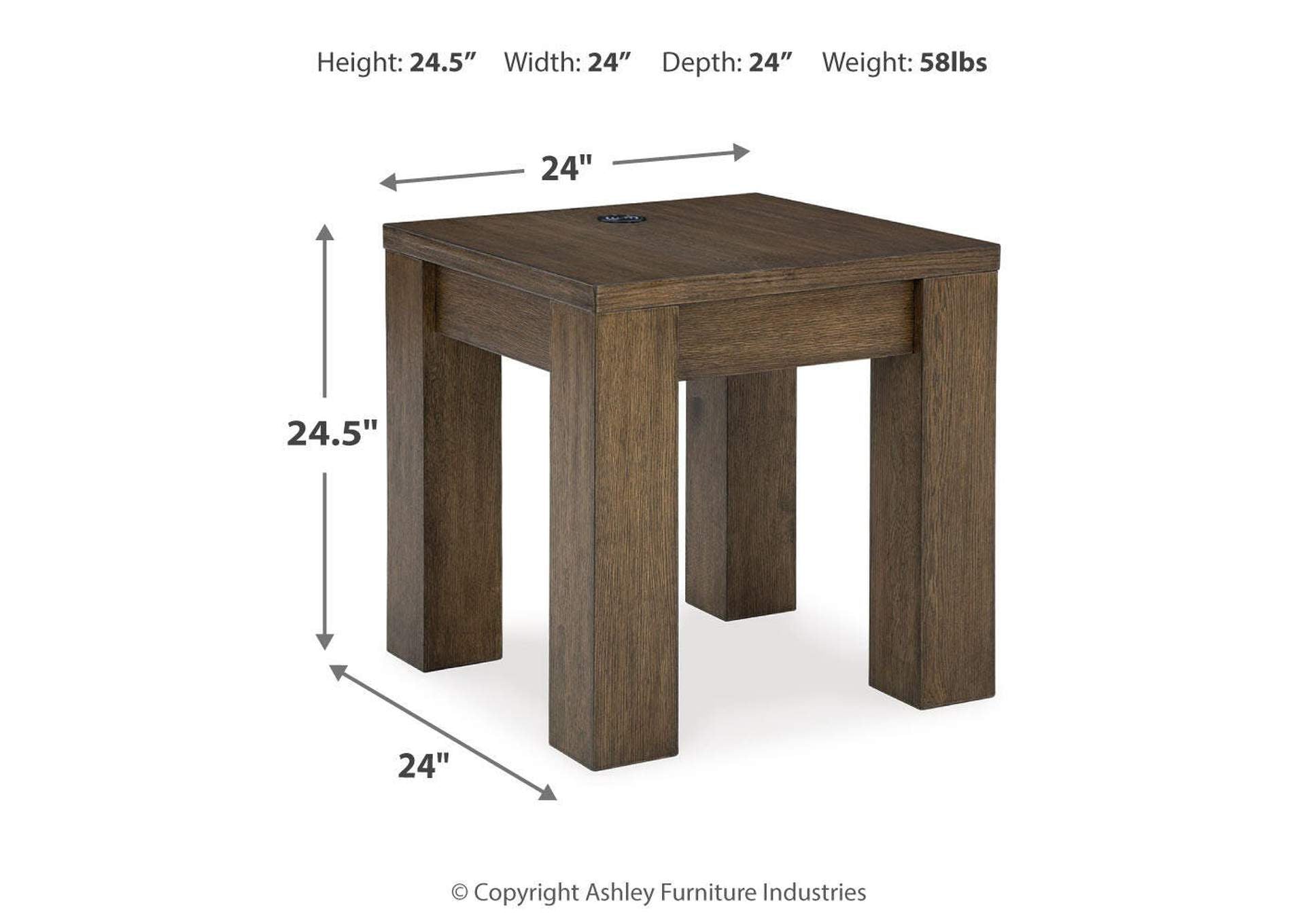 Rosswain Coffee Table with 2 End Tables dimensions