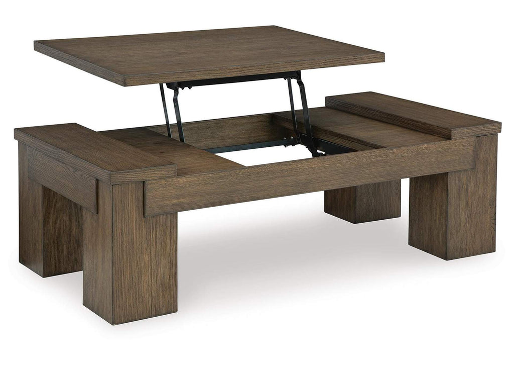 Rosswain Coffee Table with 2 End Tables angled view