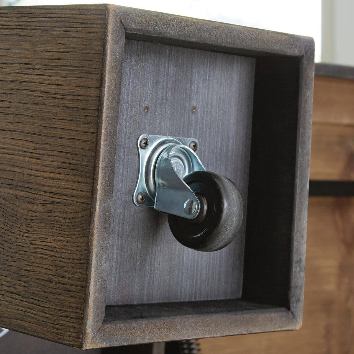 Rosswain Lift-Top Coffee Table in Warm Brown, detail view