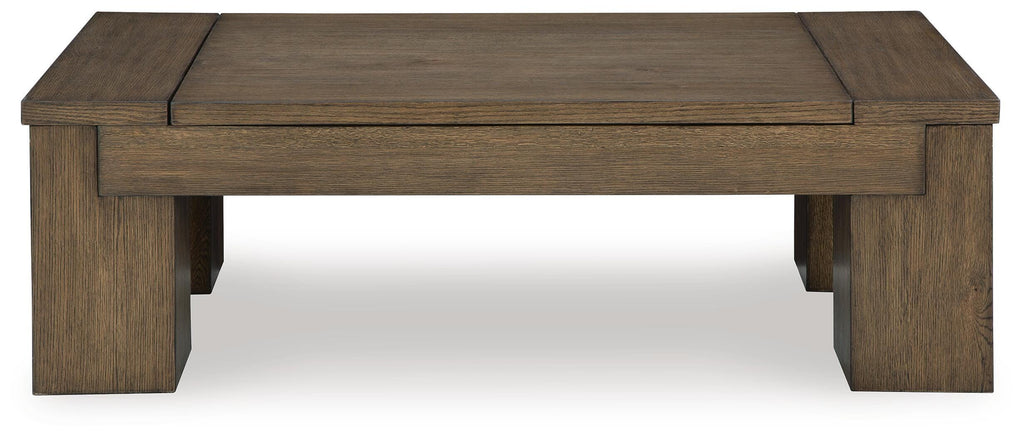 Rosswain Lift-Top Coffee Table in Warm Brown, front view