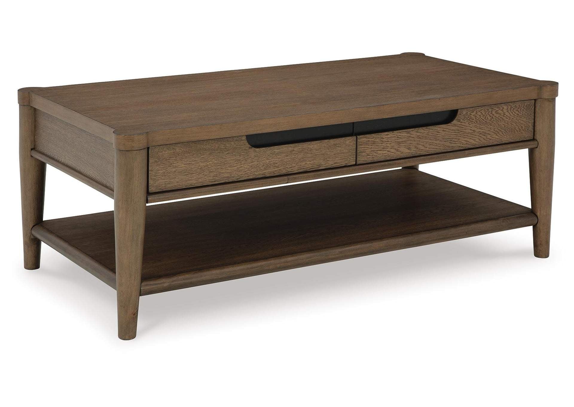 Roanhowe Coffee Table with 2 End Tables angled view