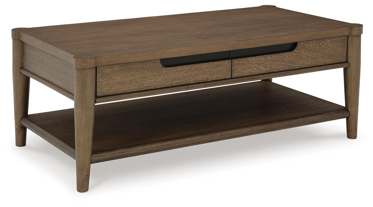 Roanhowe Coffee Table in Brown, closed view