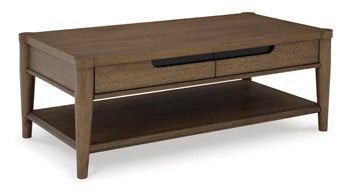 Roanhowe Coffee Table in Brown, closed view