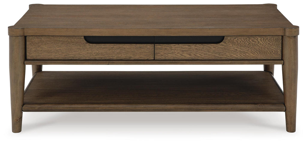 Roanhowe Coffee Table in Brown, front view