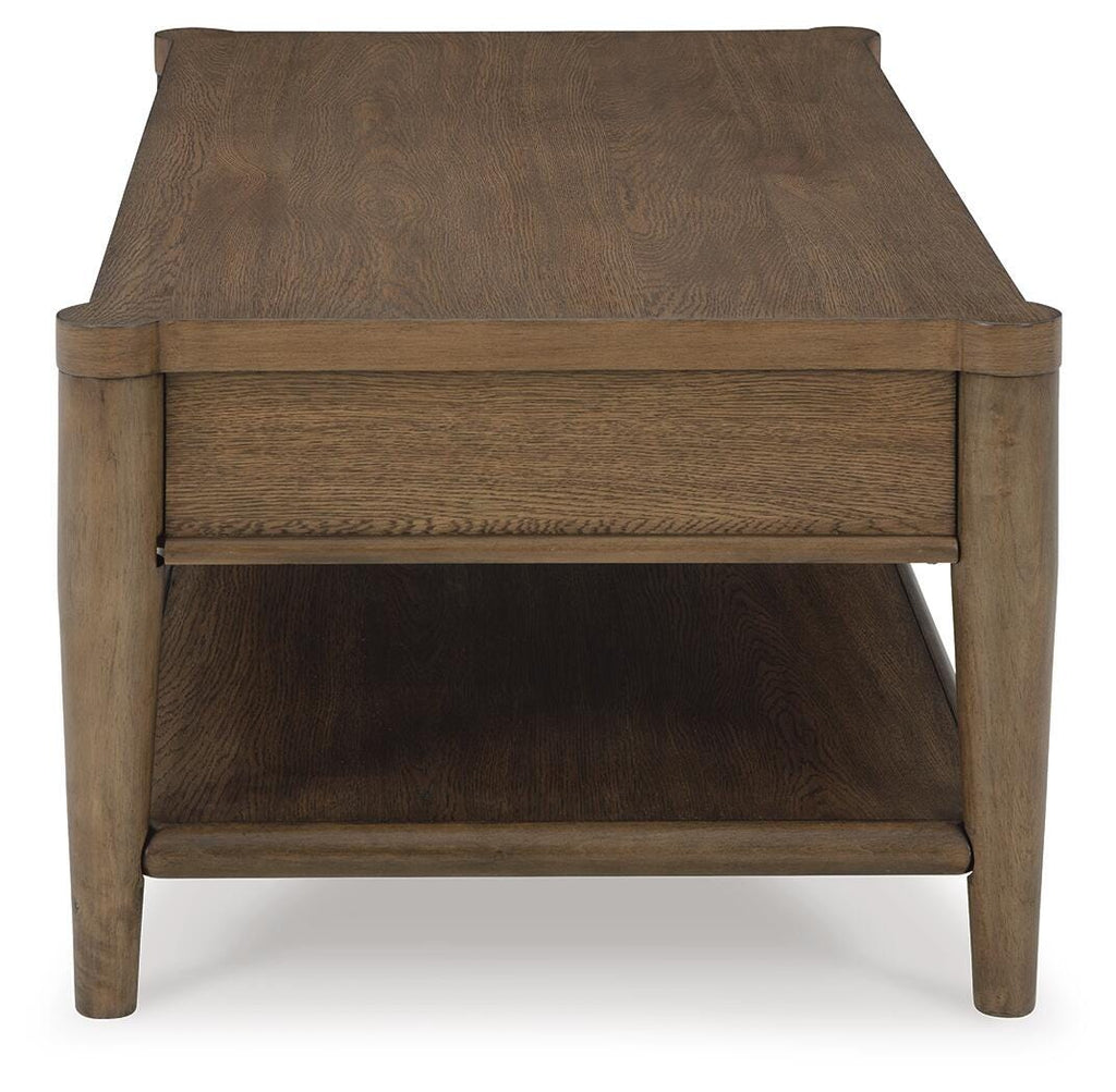 Roanhowe Coffee Table in Brown, side view