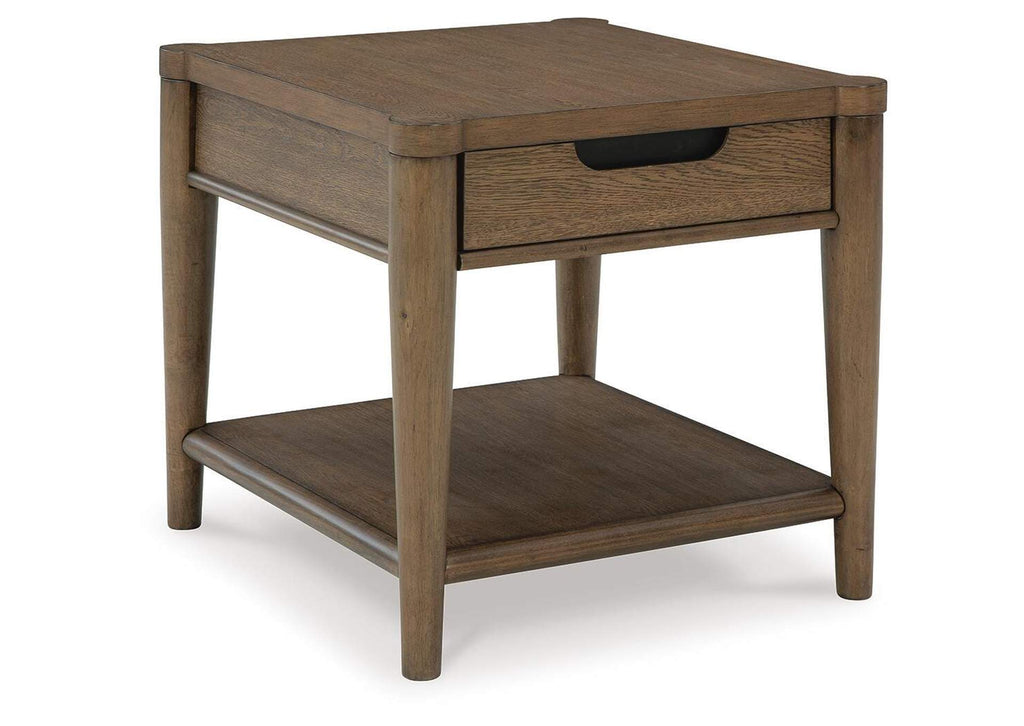 Roanhowe Coffee Table with 2 End Tables angled view
