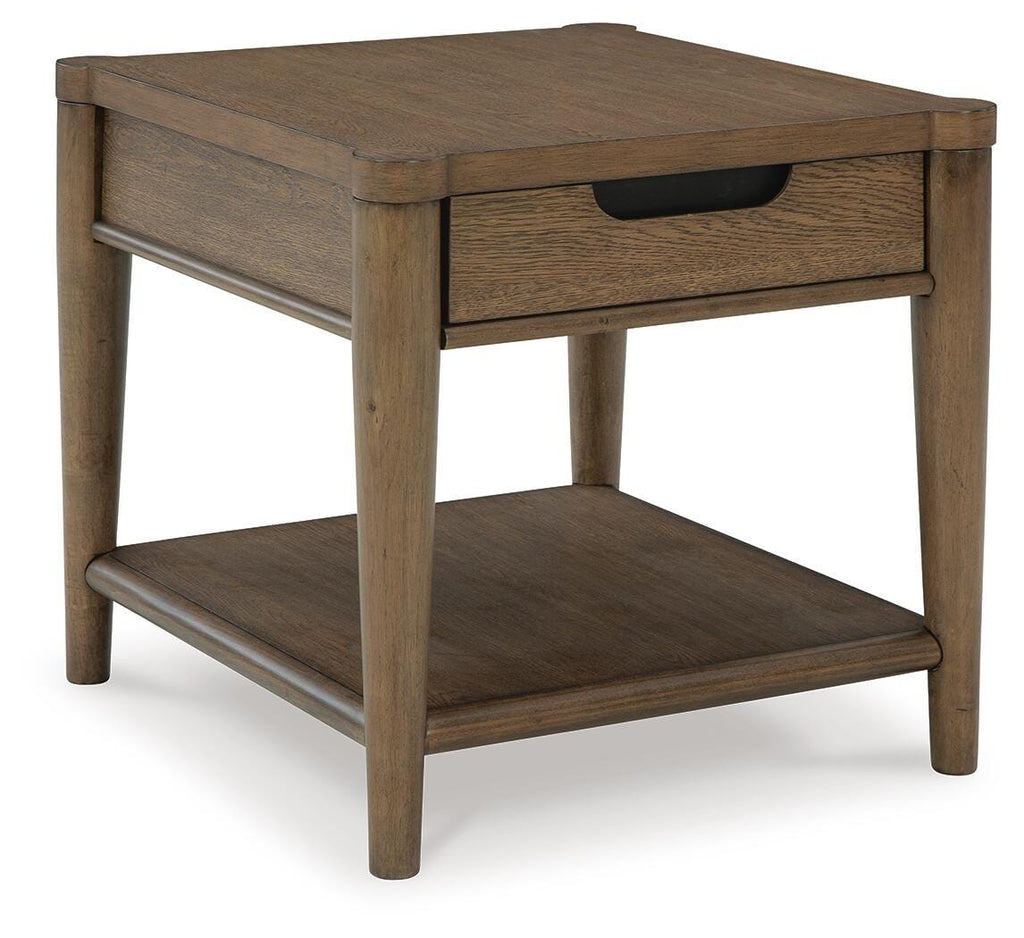 Roanhowe End Table in Brown, closed view