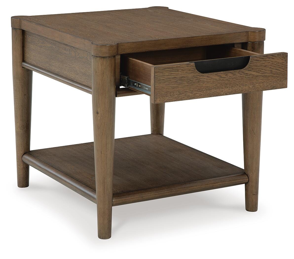 Roanhowe End Table in Brown, open view