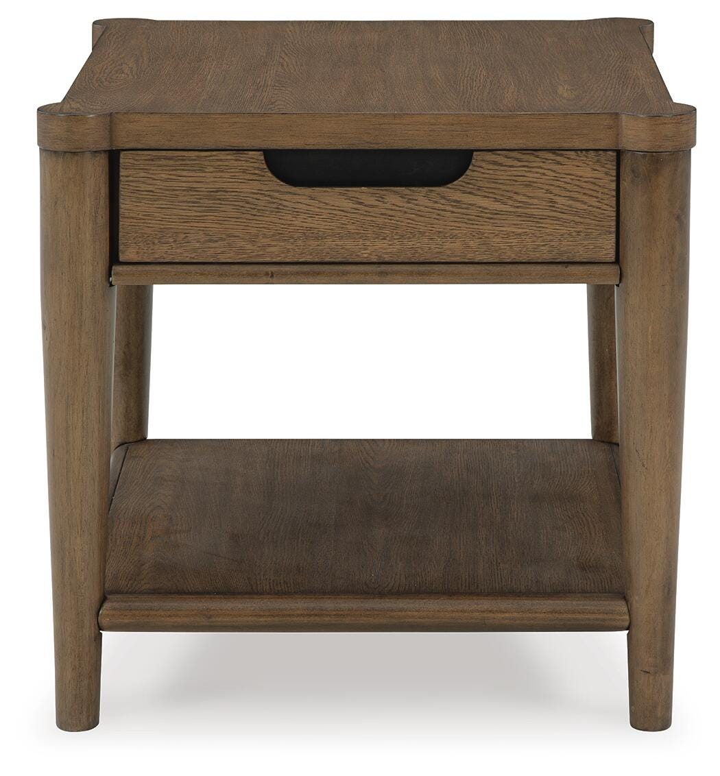 Roanhowe End Table in Brown, front view