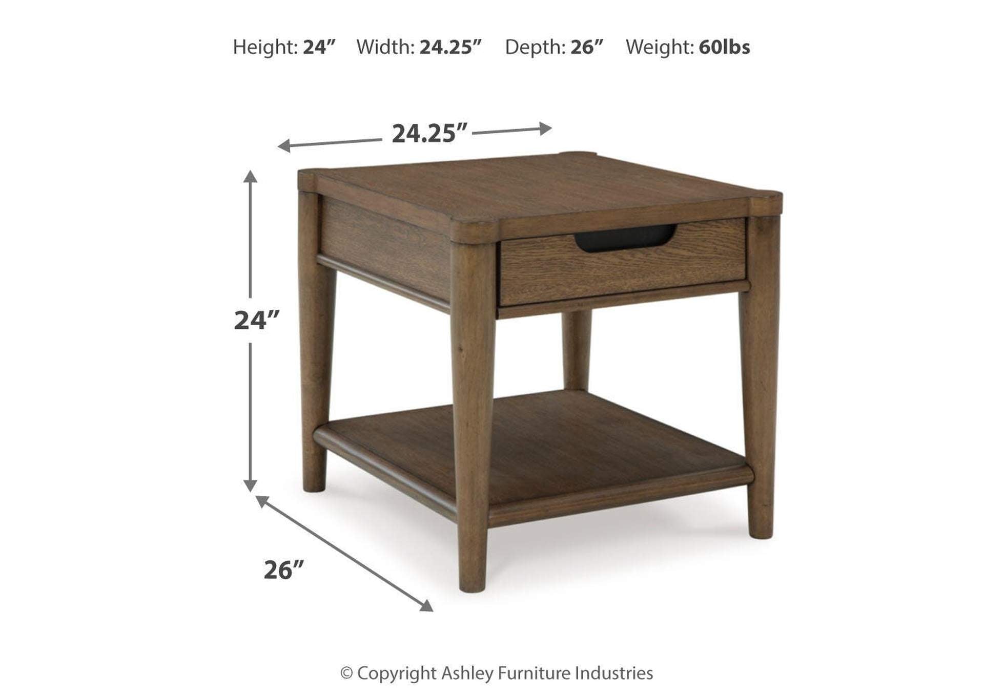 Roanhowe Coffee Table with 2 End Tables dimensions
