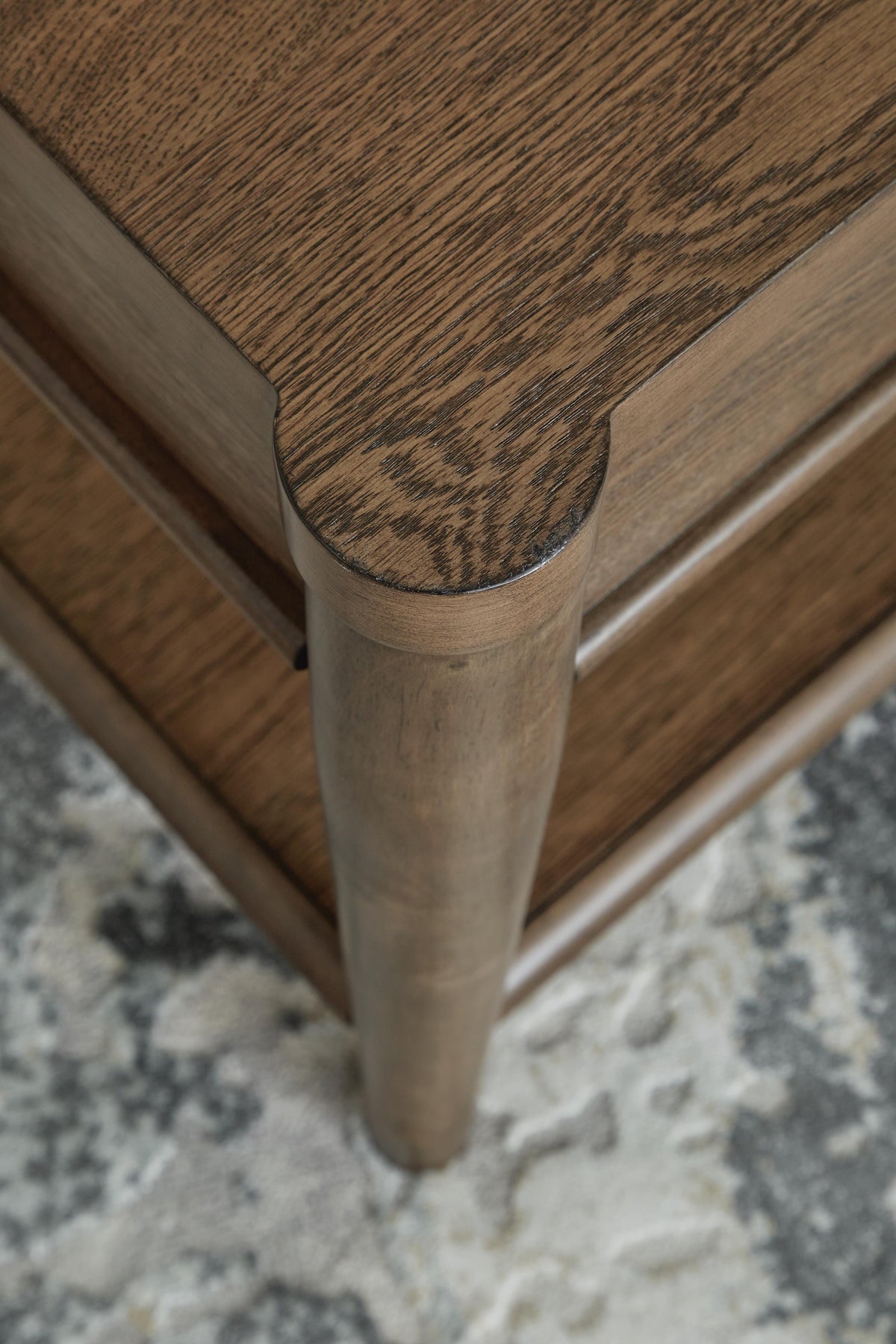Roanhowe End Table in Brown, top view