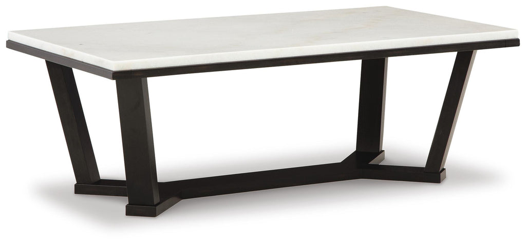 Fostead Coffee Table in White/Espresso, angle view