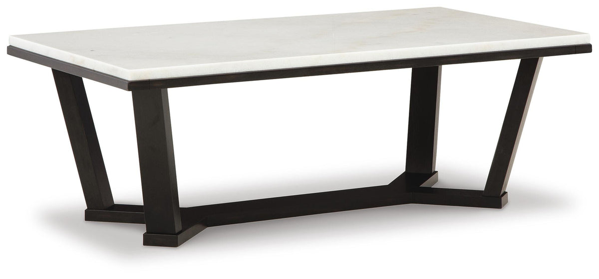 Fostead Coffee Table in White/Espresso, angle view