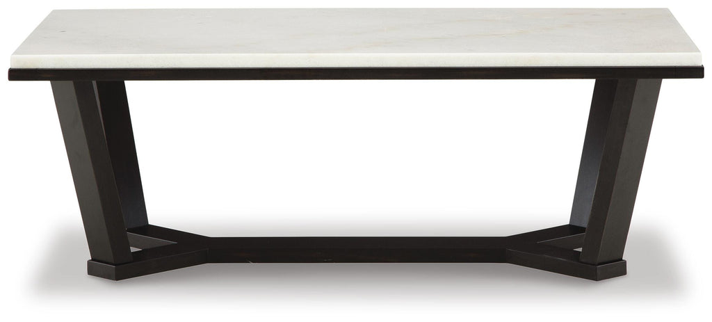 Fostead Coffee Table in White/Espresso, front view