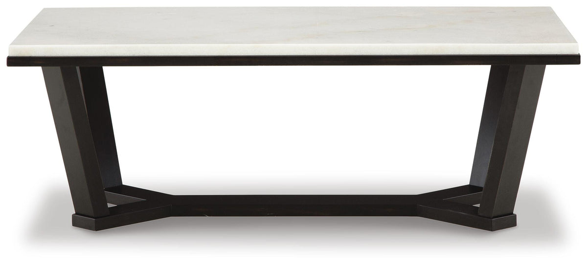 Fostead Coffee Table in White/Espresso, front view