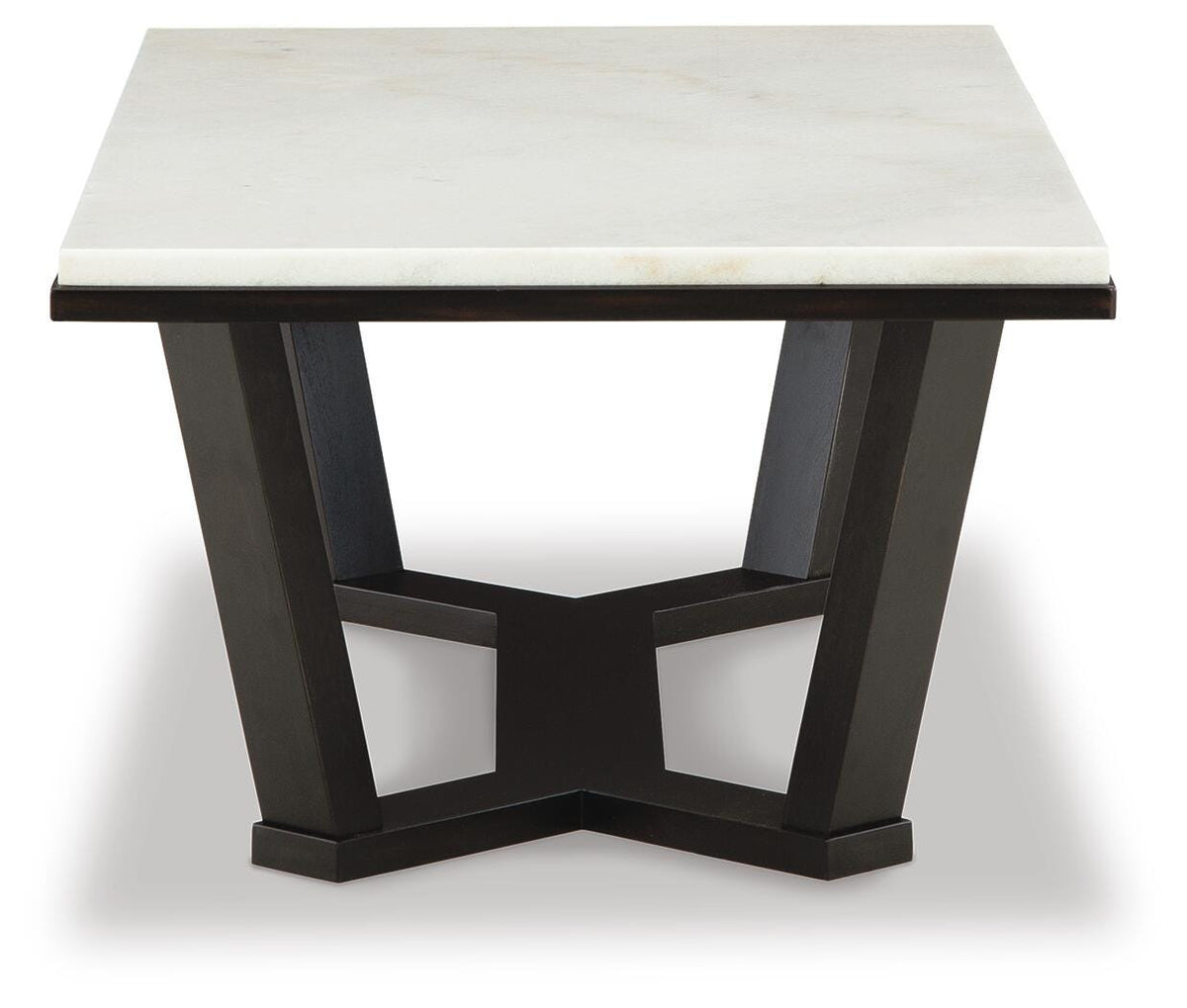 Fostead Coffee Table in White/Espresso, side view