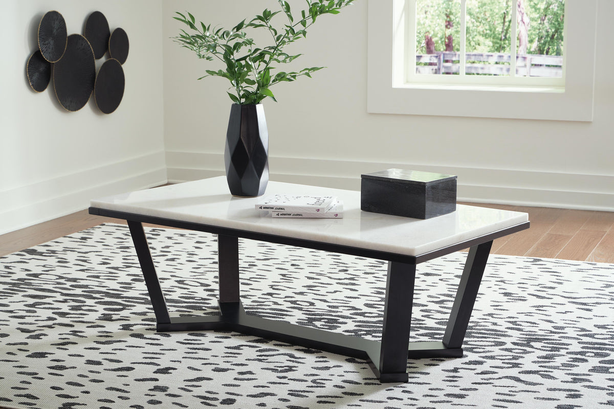 Fostead Coffee Table in White/Espresso, alternate view 3