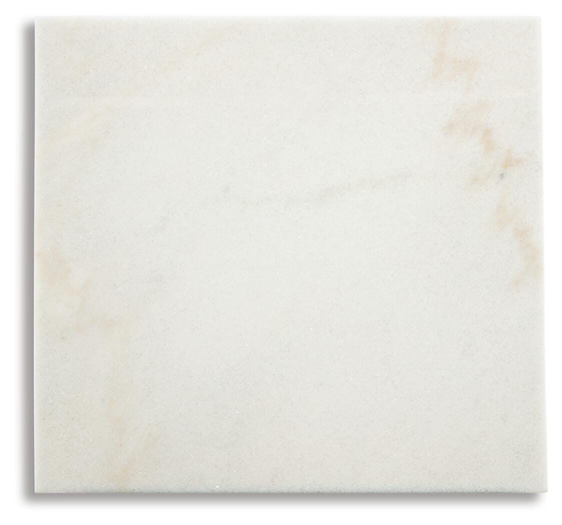 Fostead End Table in White/Espresso, top view