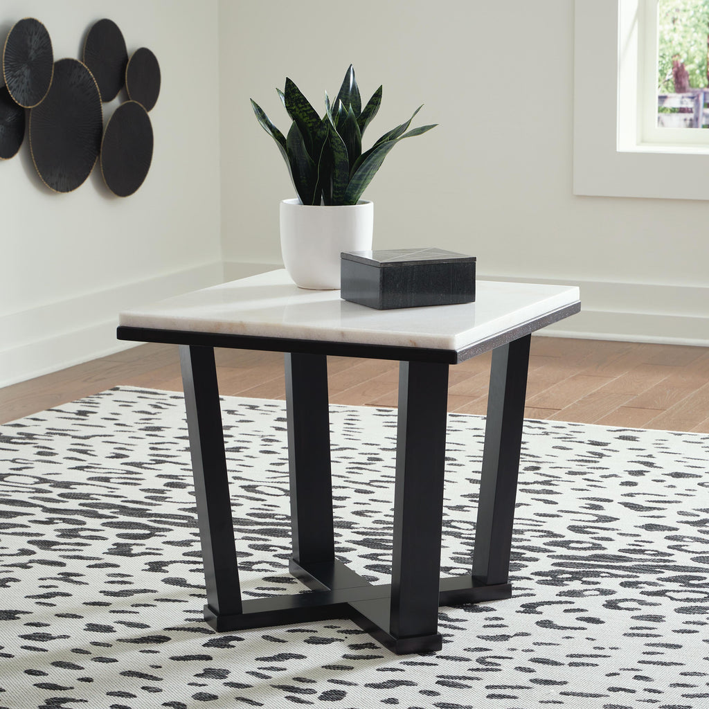 Fostead End Table in White/Espresso, alternate view 3