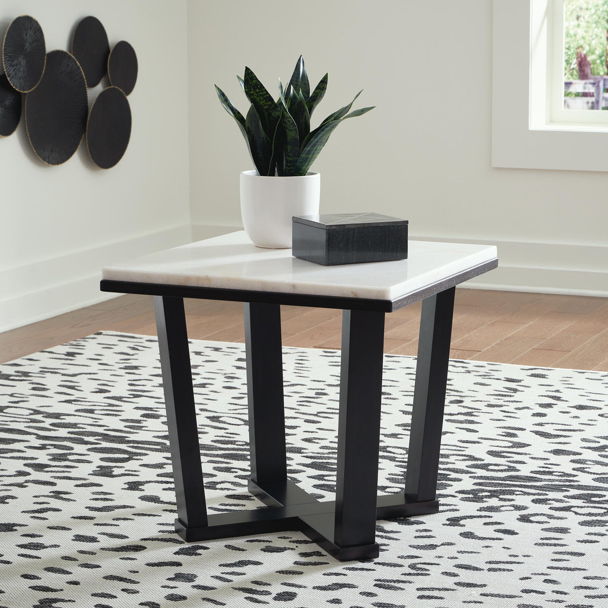 Fostead End Table in White/Espresso, alternate view 3